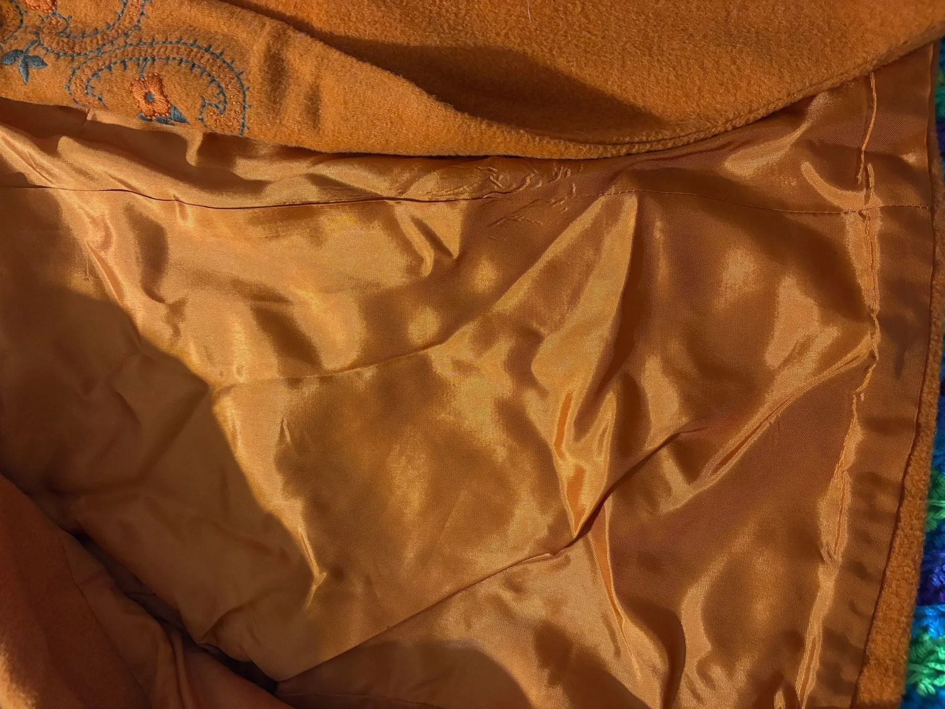 Leslie Fay Women's Orange Embroidered Jacket Size 6 Autumn Lined Woo - Image 3