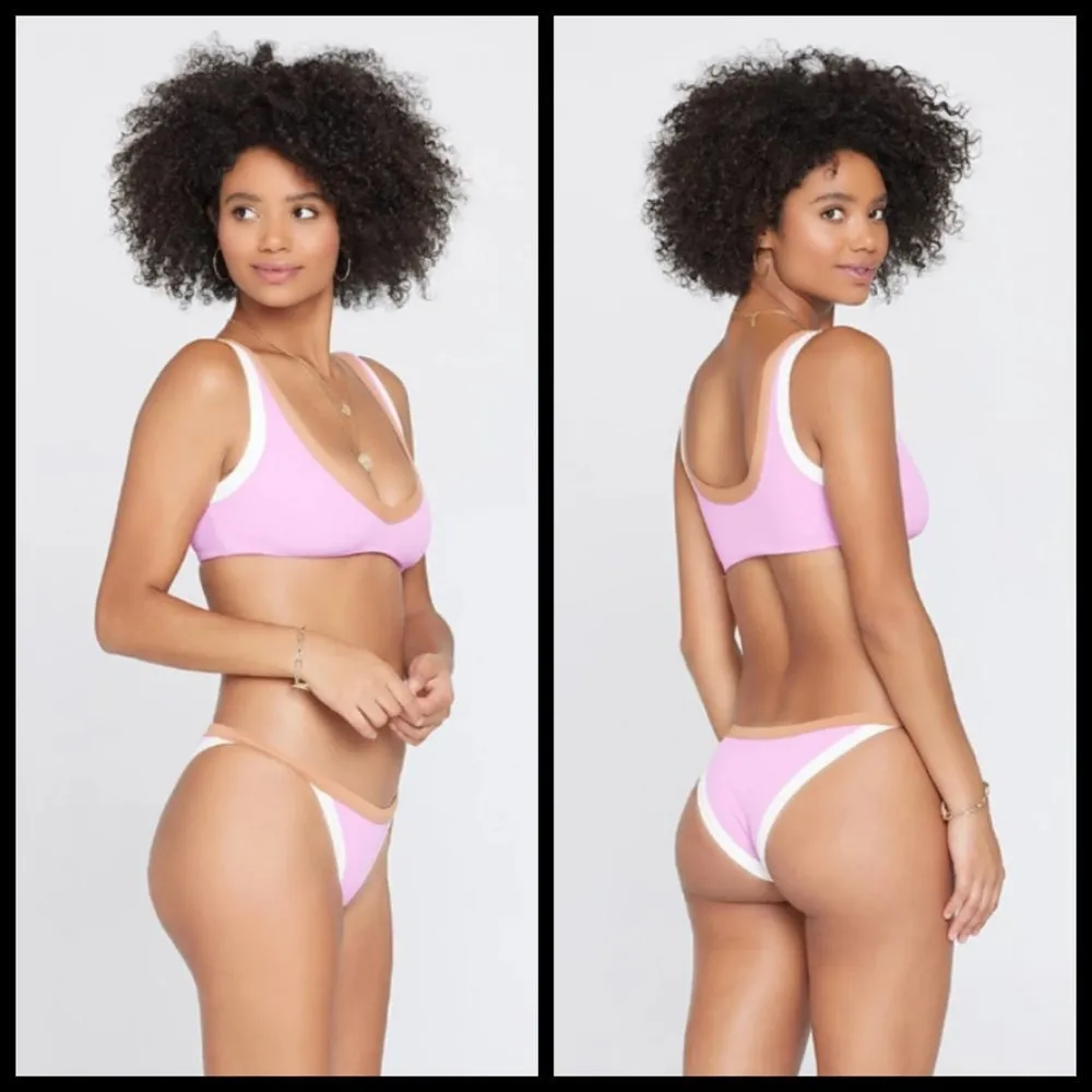 💕L*SPACE💕 Ribbed Sporty Bikini Set ~ Rosebud-Cream-Putty L - Image 6