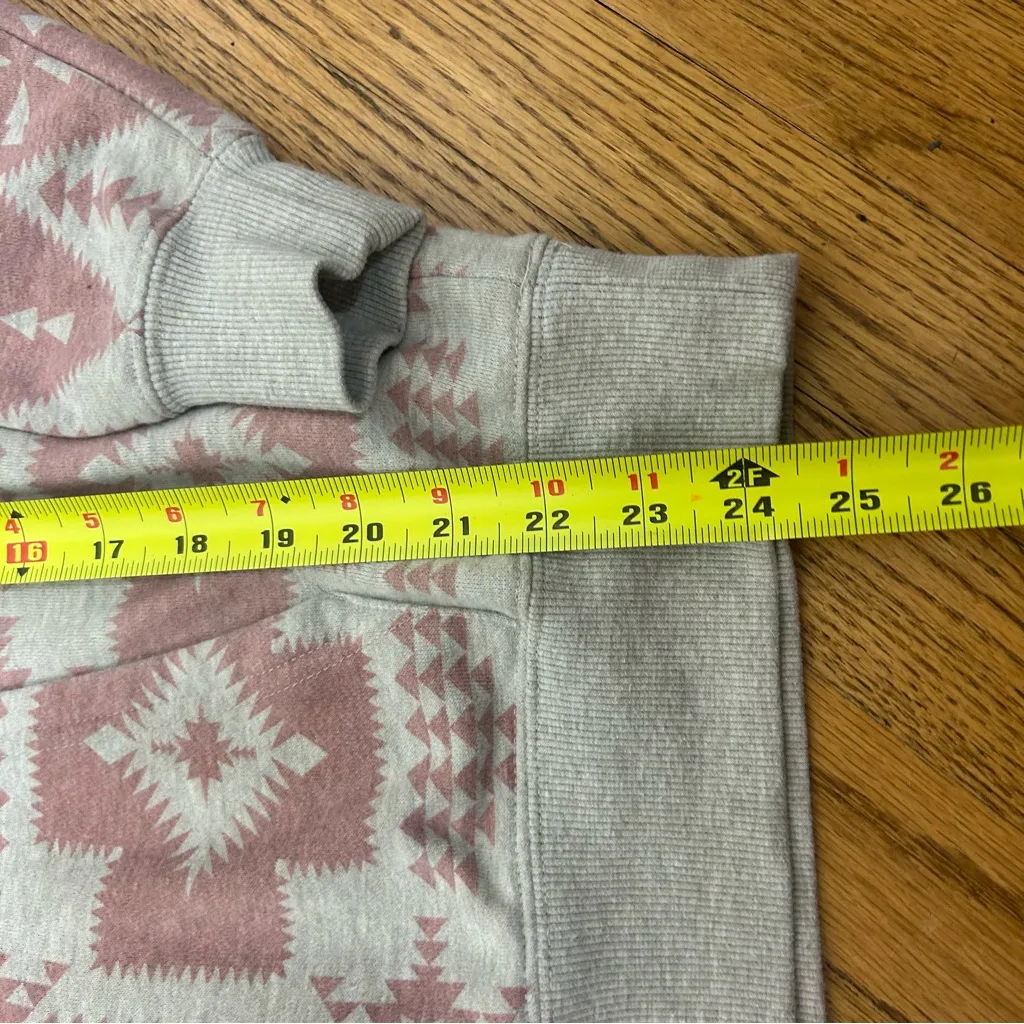 ARIAT Real Hooded Sweatshirt Oatmeal Heather Ash Rose Southwestern Size S - Image 12