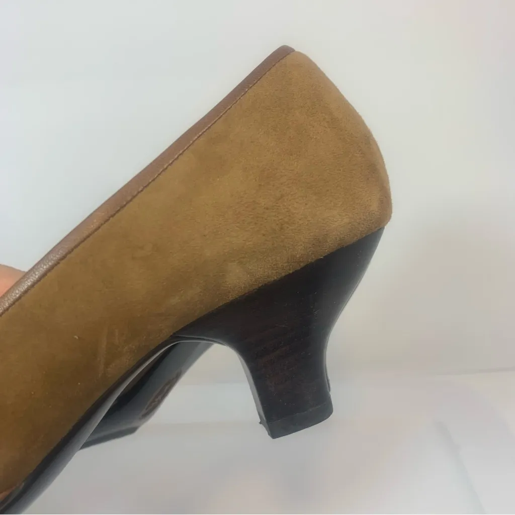 Sofft Brown Soft Suede 3D Flower Applique‎ Comfort Pumps 2" Heels Size 9.5 - Image 10