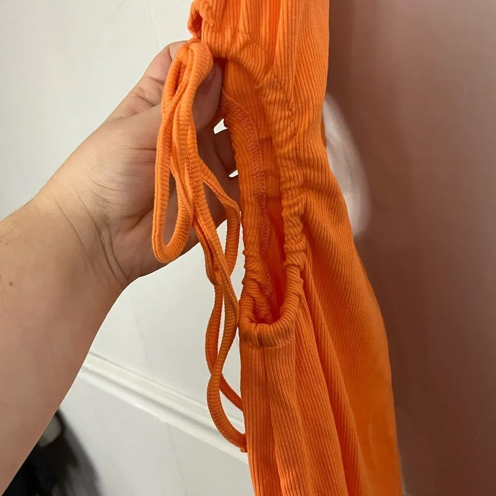 Zara Orange Cutout Mini Dress Size Small - Image 3