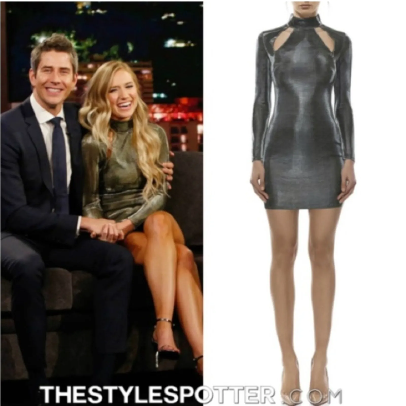 MISHA Tamika metallic mini dress - Image 2