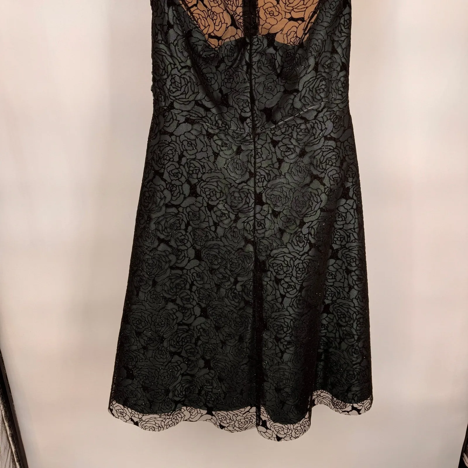 Vintage Y2K Formal Dress Juniors Large Blue Black Lace Whimsigoth Fairy Sparkle - Image 10