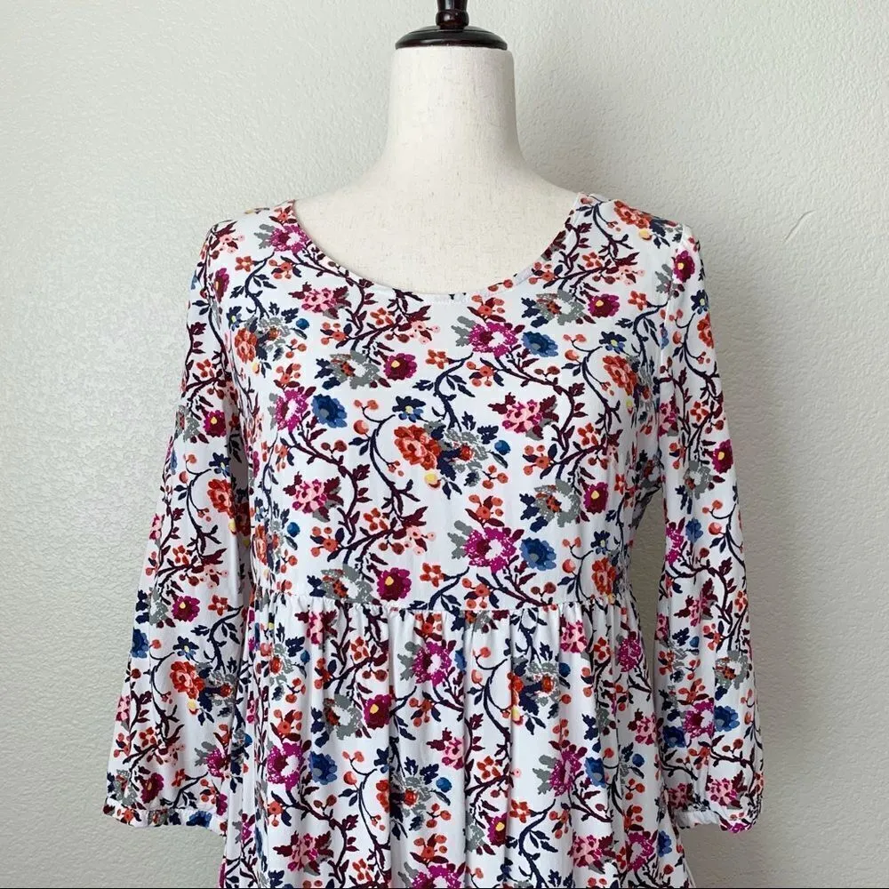Old Navy Floral 3/4 Sleeves Baby Doll Dress - Image 2