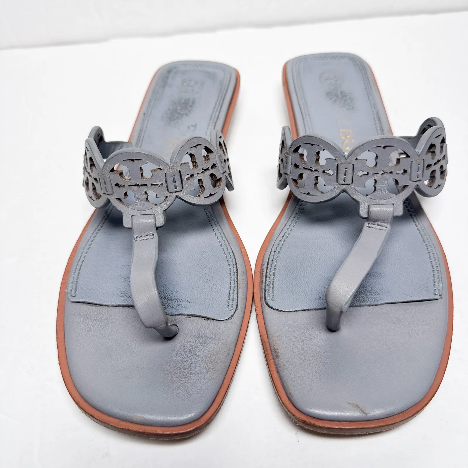 Tory Burch  Blue Tiny Miller Square Toe Sandals 7 - Image 2