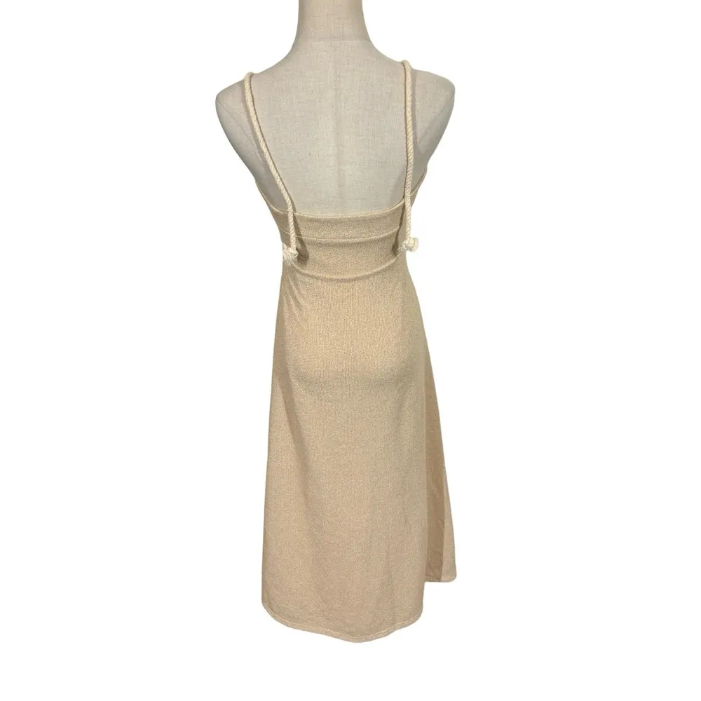 Free People  Island Rope Strap Midi Dress Neutral Minimalist - Image 5
