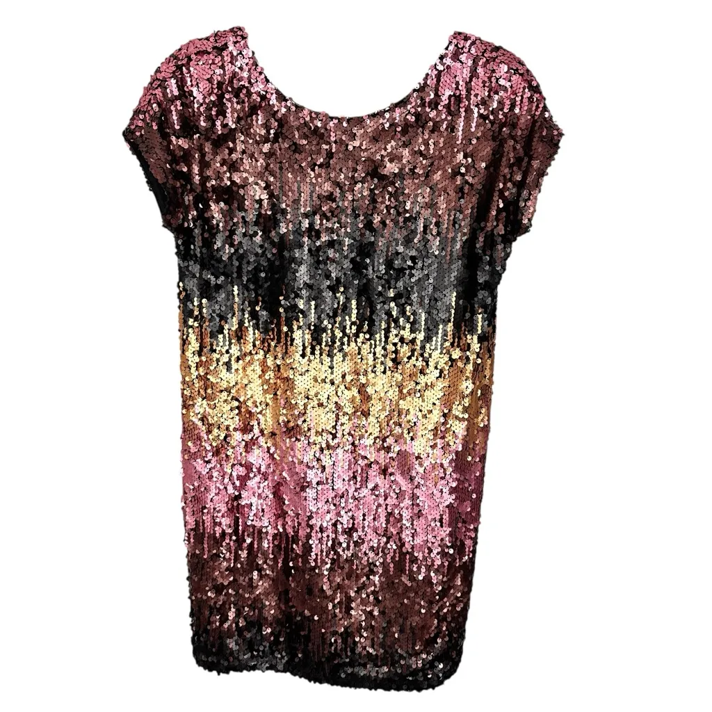 Tobi Shine Me Up Ombré Sequin Mini Backless Shift Dress Size Small - Image 3