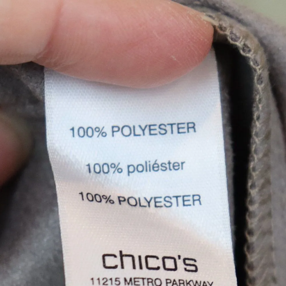 Chico's Faux Suede Open Front Mid Length Jacket 3 - Image 7