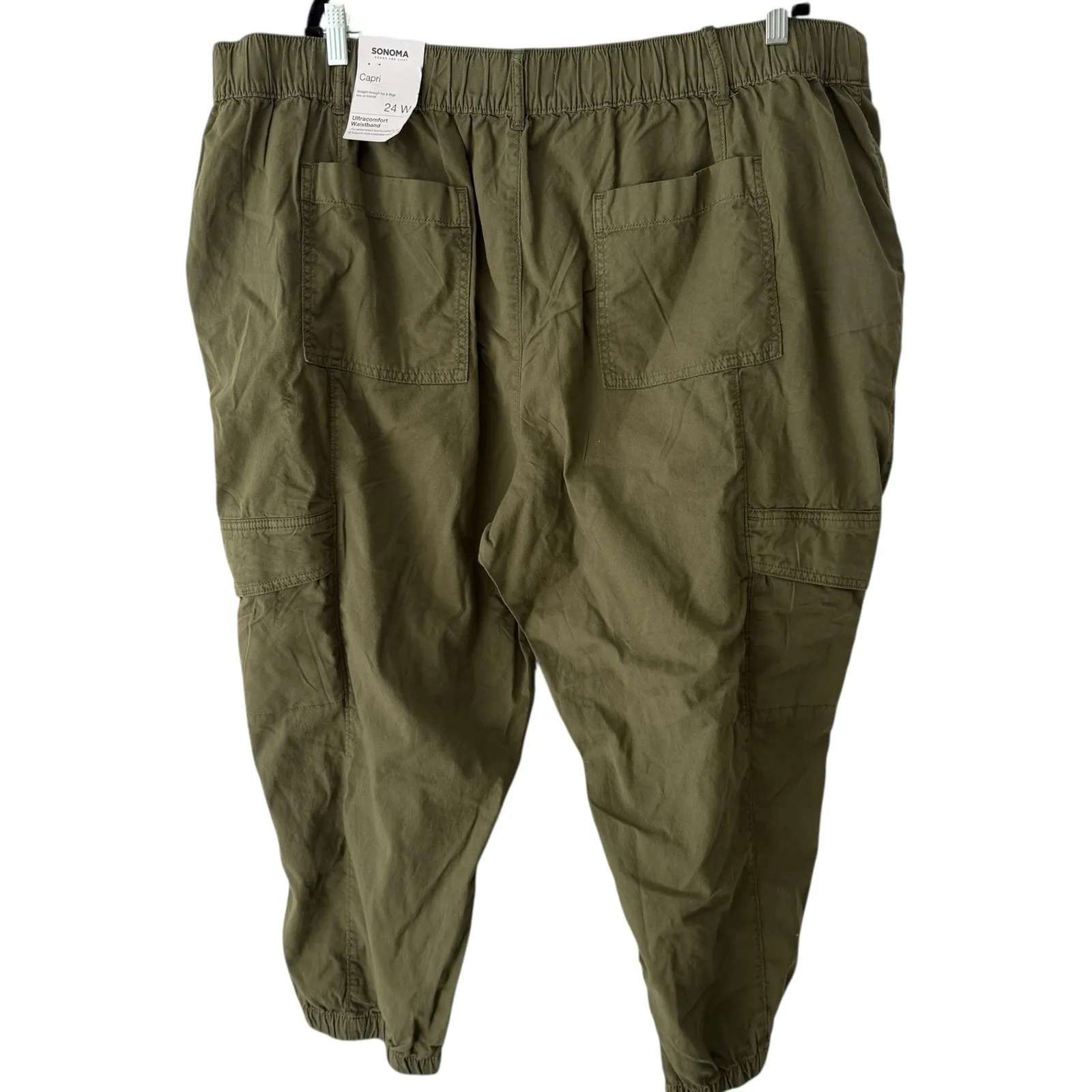 Sonoma Goods for Life‎ Capri Pants 24W Plus Utility Green Stretch Pull On Women - Image 4
