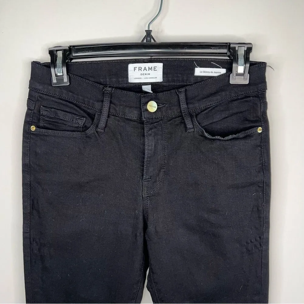 Black Le Skinny de Jeanne in Film Noir Wash Size 27 Rise 8.5” - Image 5