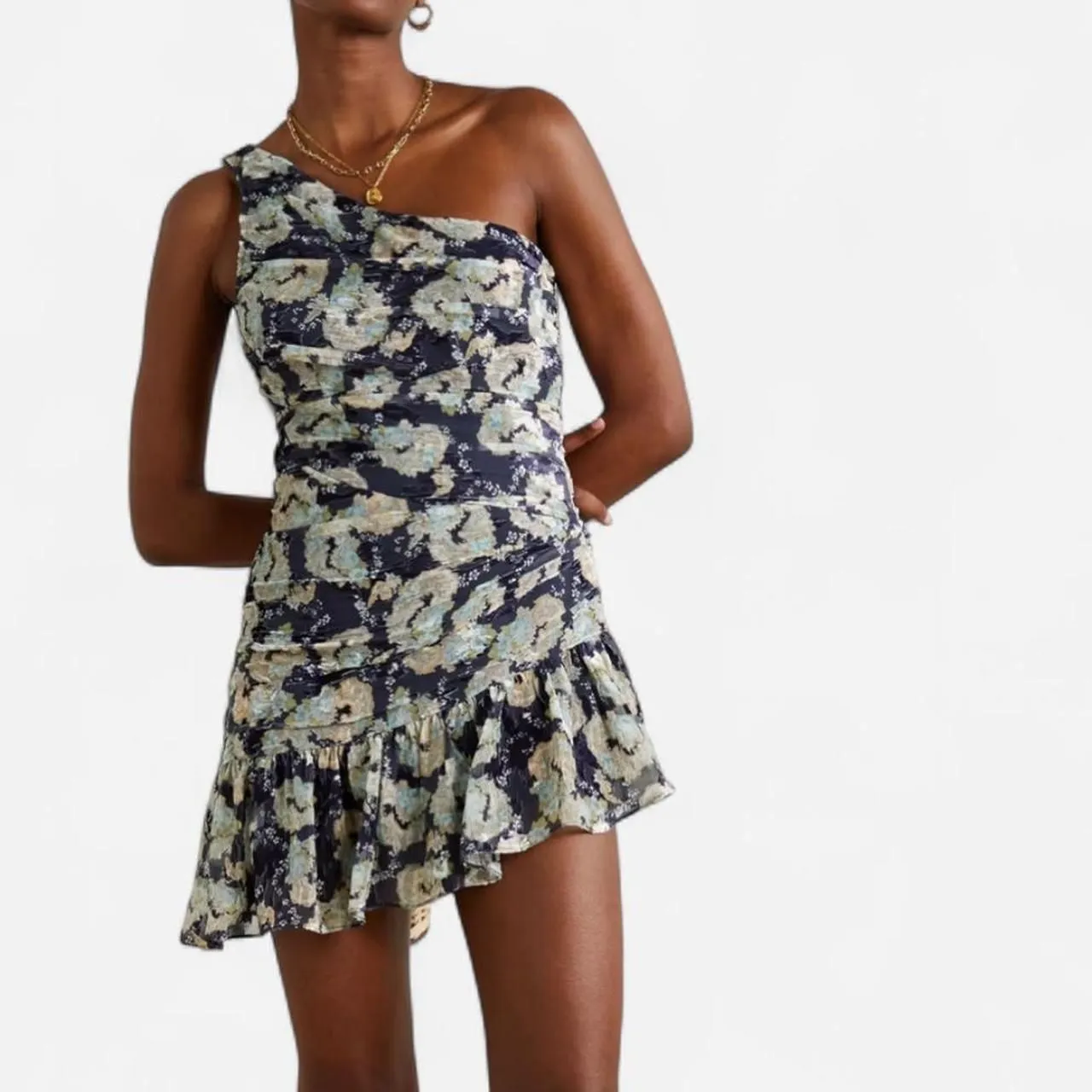 LoveShackFancy Zietta One-Shoulder Floral Mini Dress – Romantic Coquette Dream 0 - Image 3