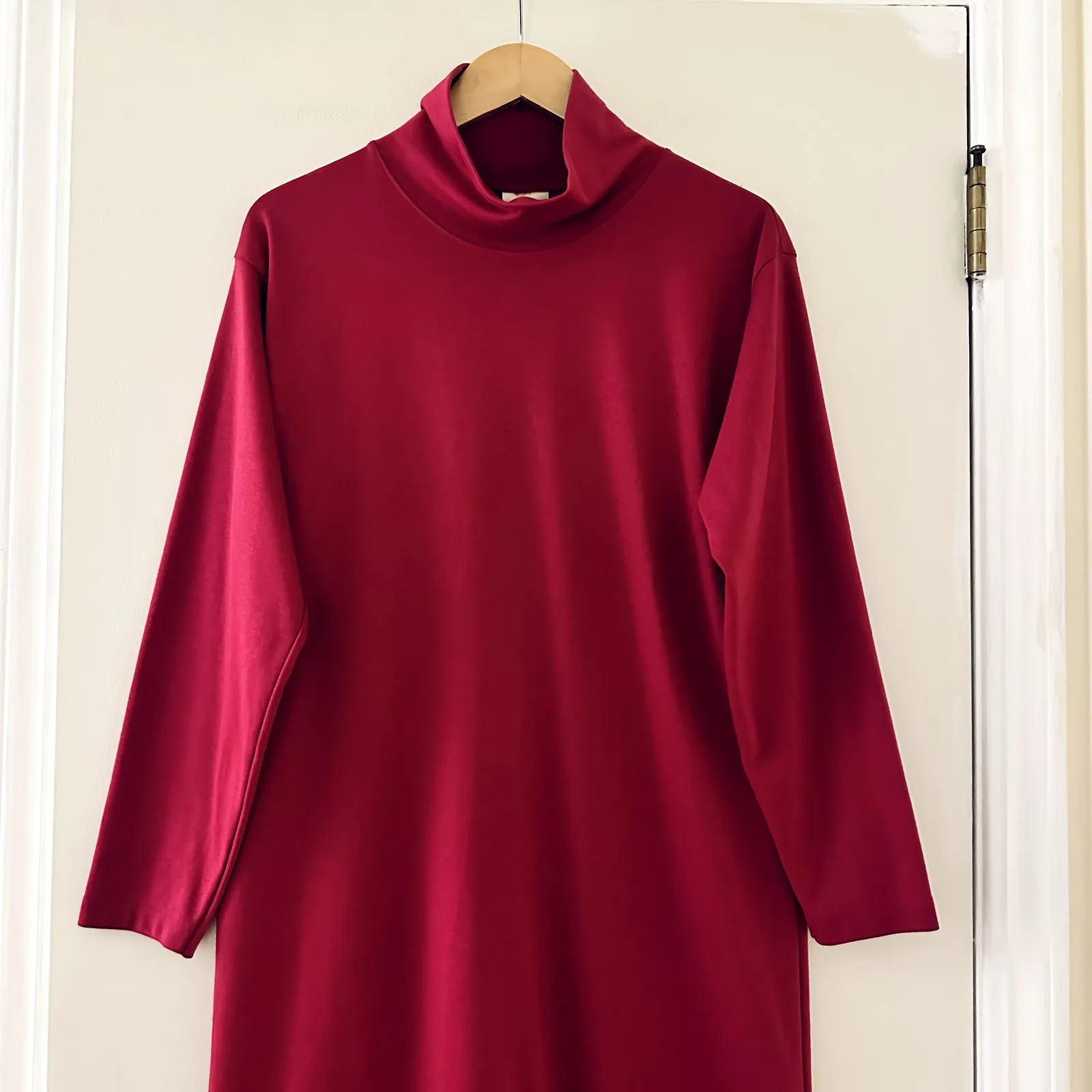 LL Bean Turtleneck Midi Dress Sz L Pink Size L - Image 2