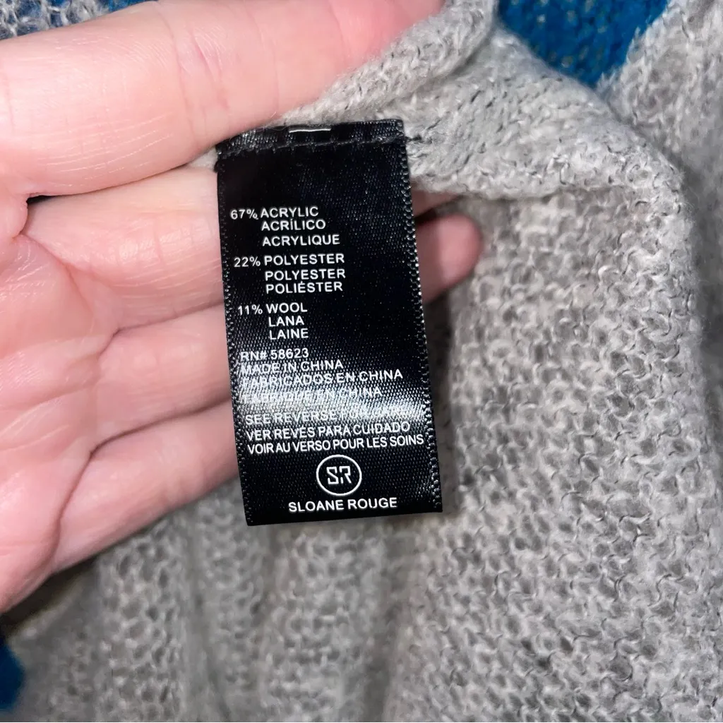 Sloane Rouge Duster Cardigan Women Sz M Wool Open Knit Longline Preppy Academia Gray Size M - Image 5