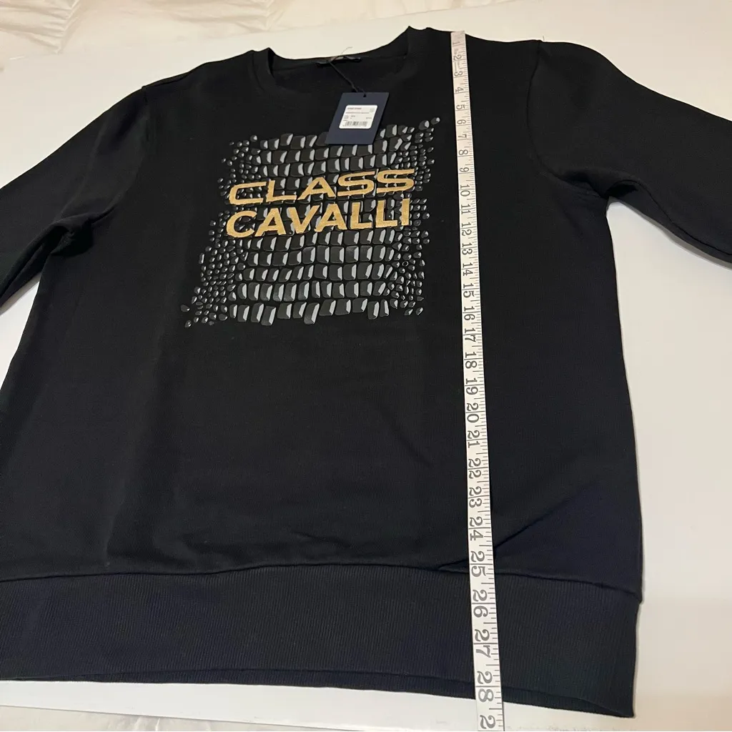 Cavalli Class Cavalli graphic croc Sweatshirt, black unisex size L women’s Size L - Image 4