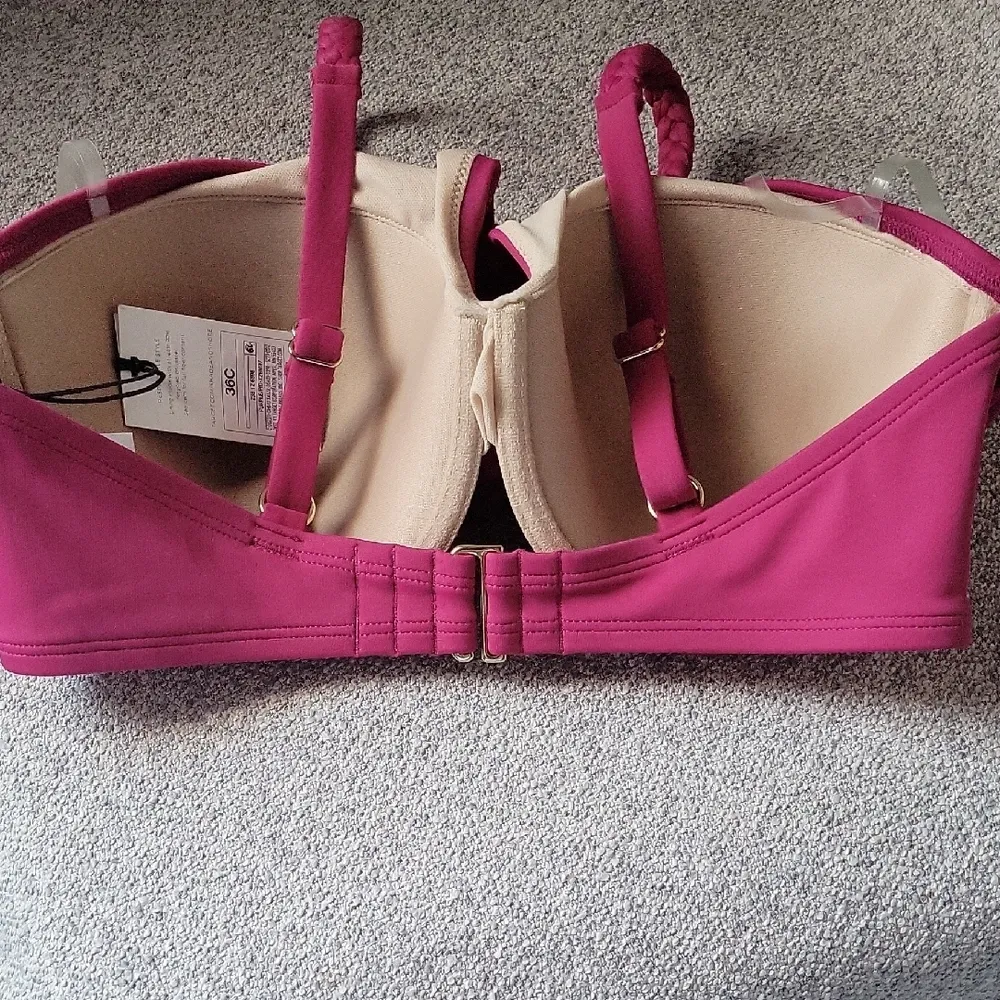 Shade & Shore NwT. Swim Pink Bra Molded Cup Bra Size 36C - Image 5
