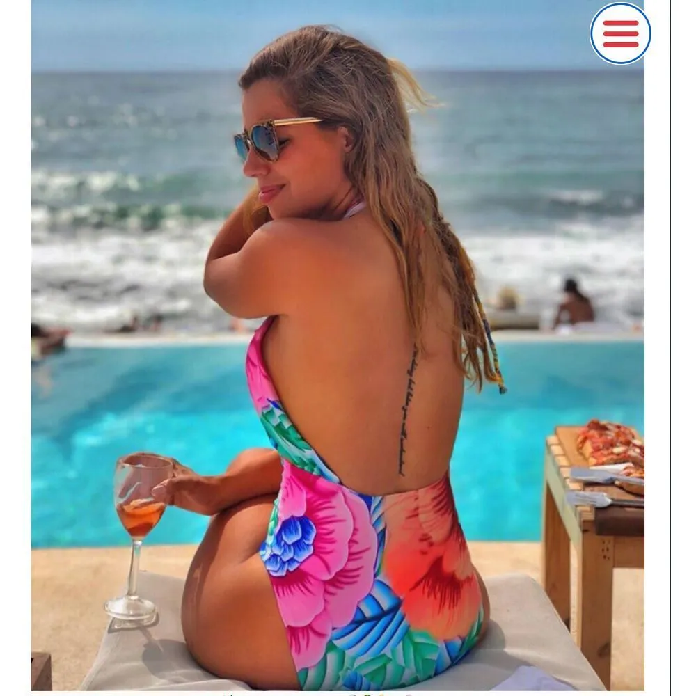 Mara Hoffman floral one piece bathing suit "Flora" Halter size‎ S - Image 2