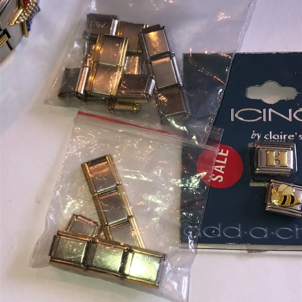 Stainless Steel Stretchy Square Charm Bracelet Assorted Charms Bracelets Links Silver - Image 4