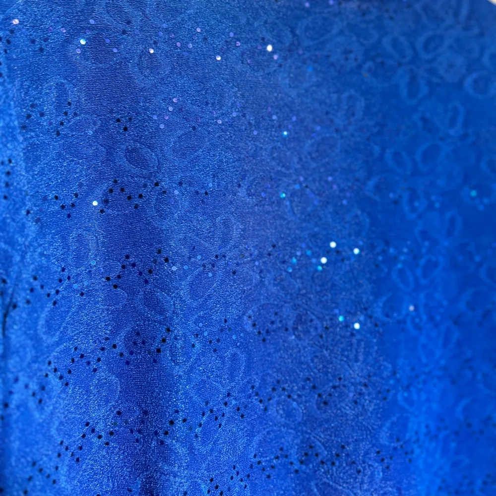 Belle‎ Amie women’s Blue sparkly top blouse short sleeve size PXL - Image 10