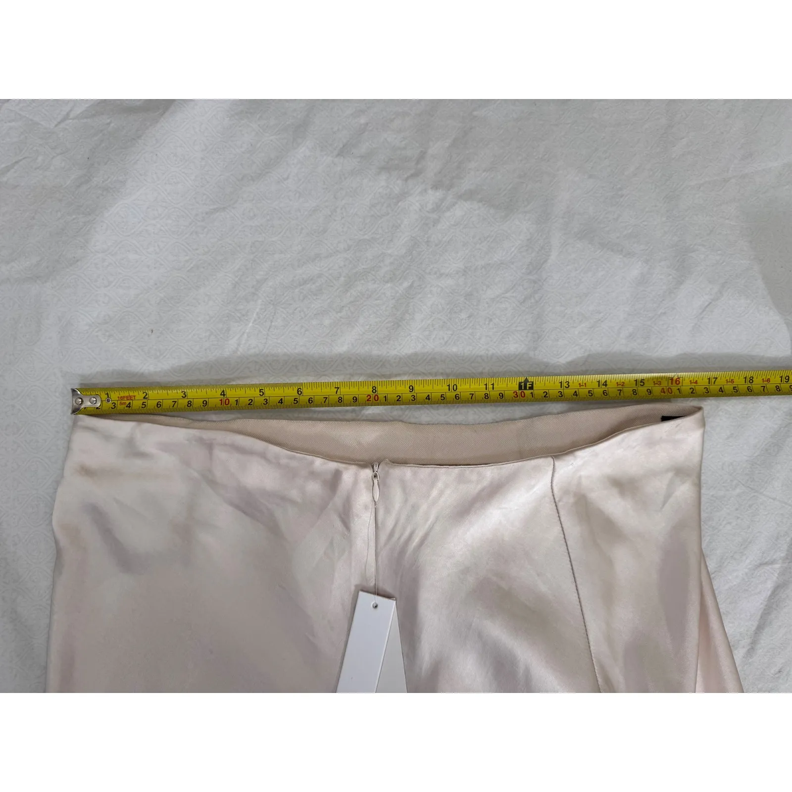 AQUA Champagne Midi Skirt Satin‎ A-Line Career Party XXL - Image 5