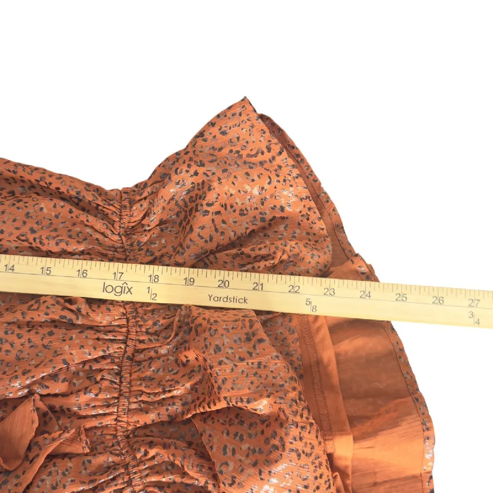 Entro Leopard Print Peplum Top Womens S Shimmer V Neck Ruffle 3/4 Sleeve‎ NEW - Image 10