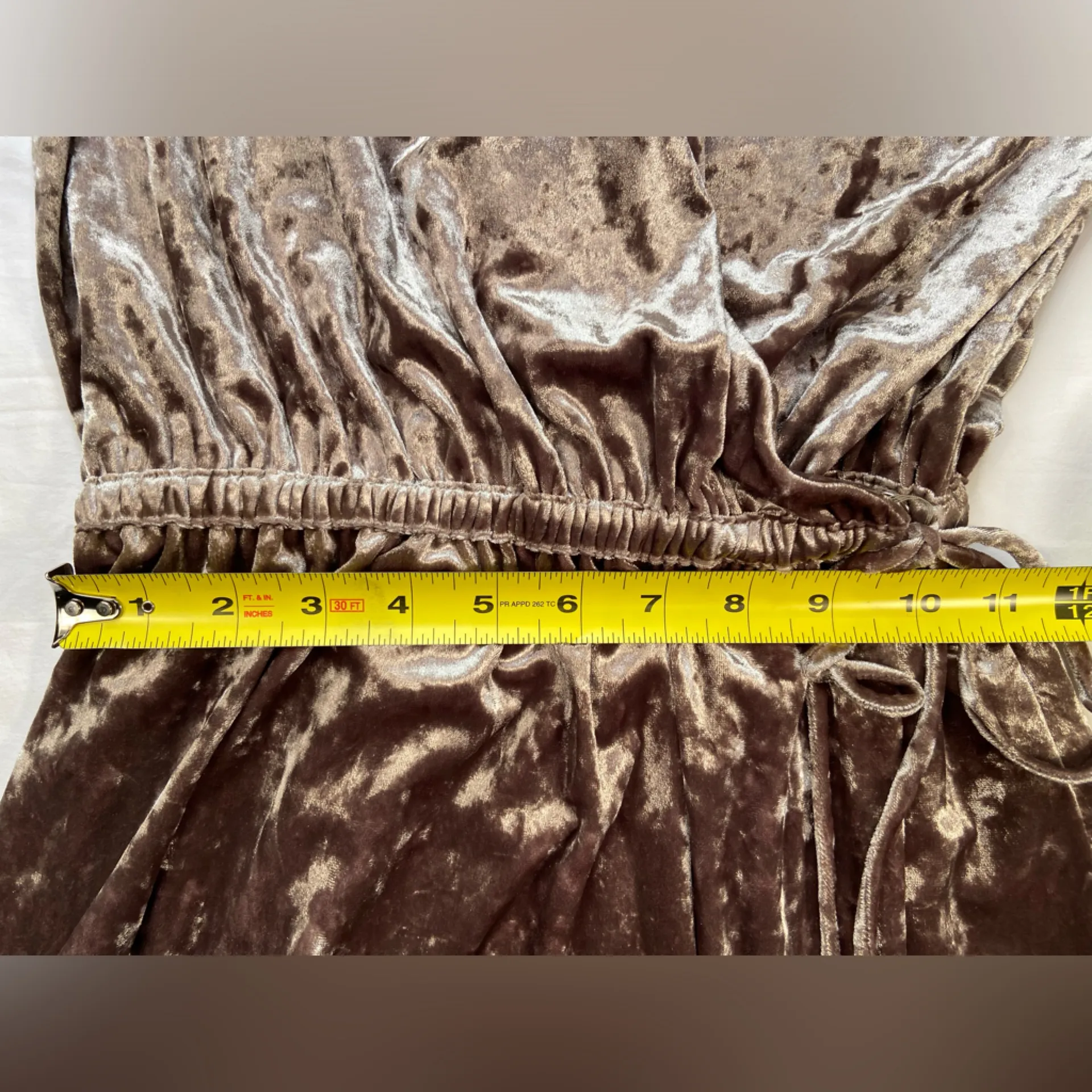 L Agence Riley Velvet Tie Wrap  Dress Mink, Size‎ Medium - Image 8