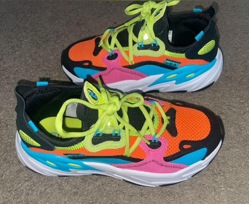 Fila Colorful Neon Lace Up Gym Shoes - Image 7