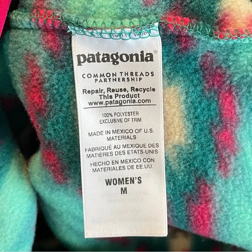 Patagonia Synchilla Snap-T Fleece Pullover Wild Desert Beryl Green Size Medium - Image 7