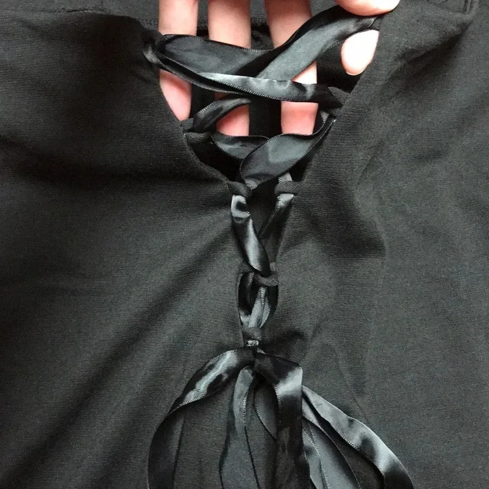 Black Halter Mini Dress, Medium - Image 5