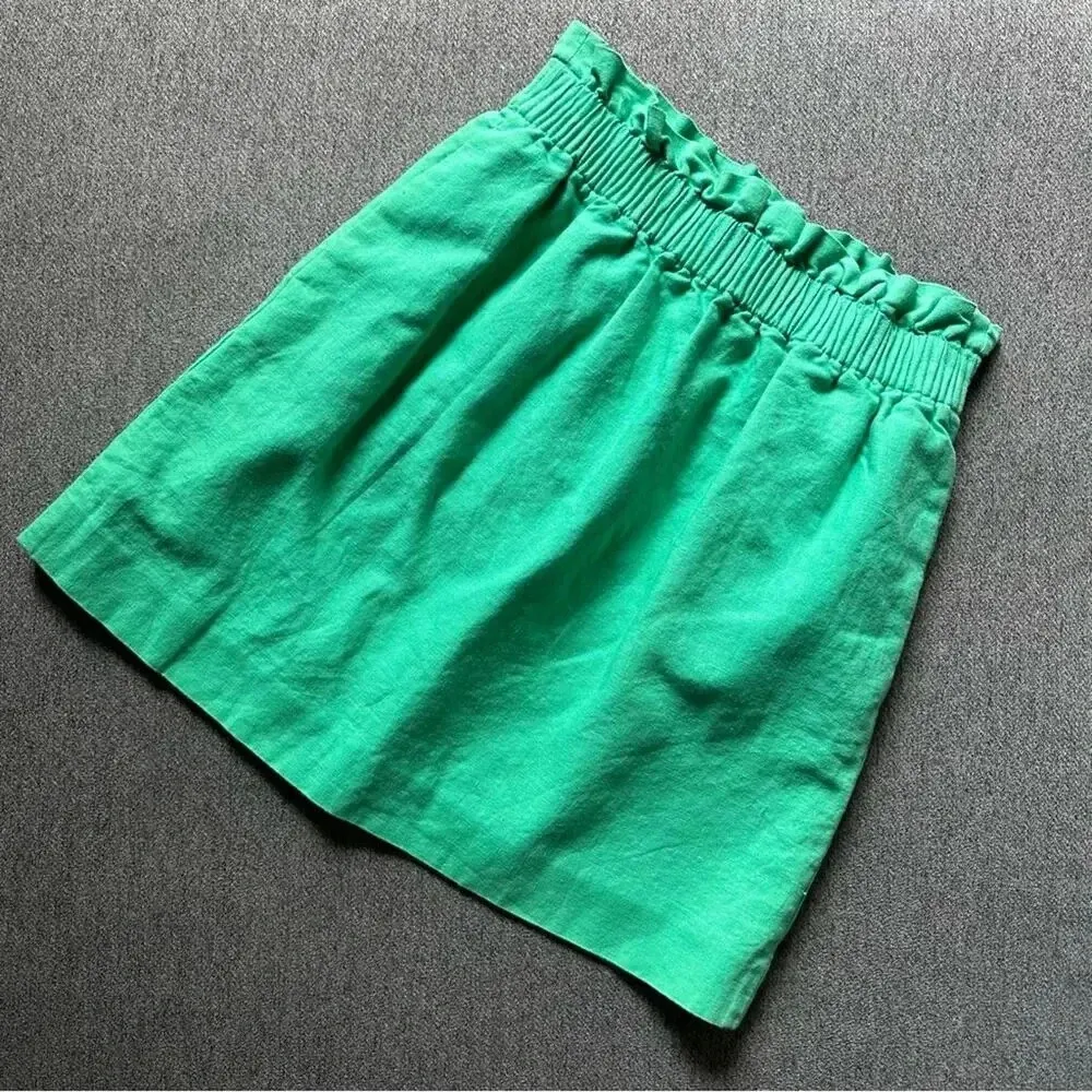 J. Crew Linen Cotton Blend City Skirt Size 0 - Image 3