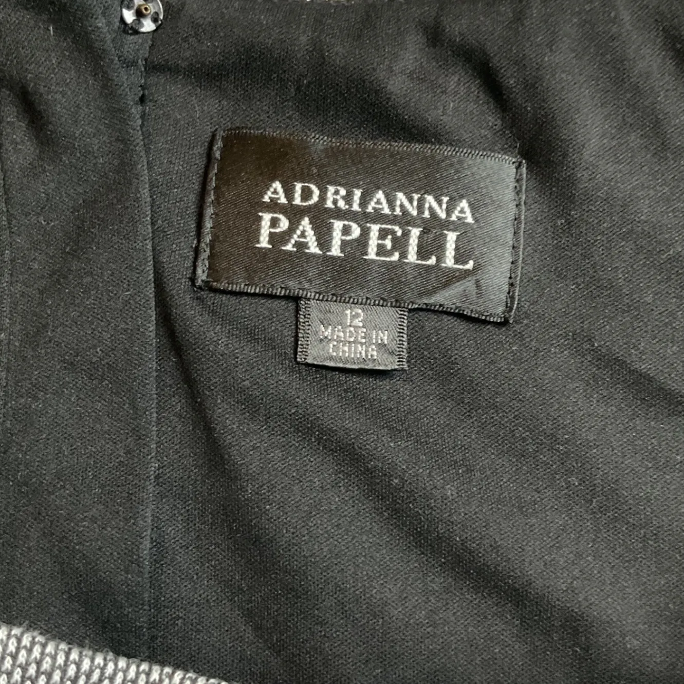 Gray Adrianna Papell Dress Short Sleeve Sheath Ponte Knit Eyelet‎ Detail - Image 10