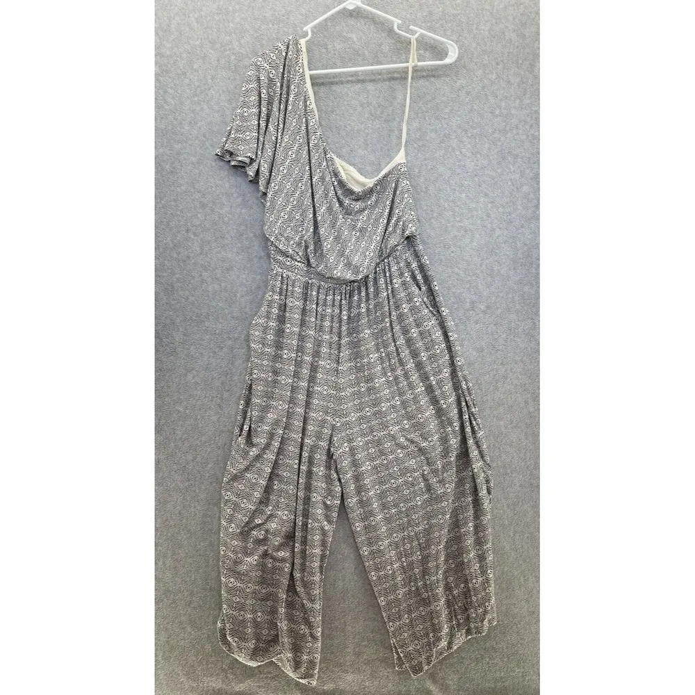 MAEVE Anthropologie One shoulder romper Jumpsuit Size Small Wide leg Boho - Image 8