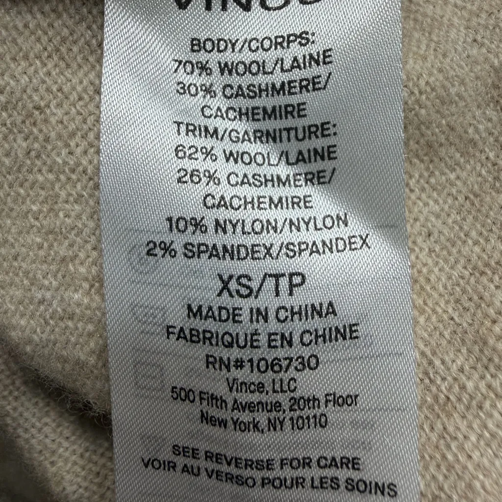 Vince Women's Cashmere Beige Crew Neck Sweater - Image 5