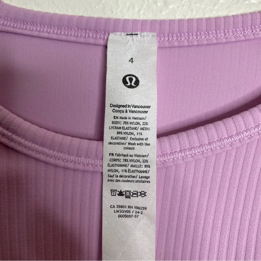 Lululemon All it takes Ribbed Nulu T shirt Pink Size 4 - Image 6