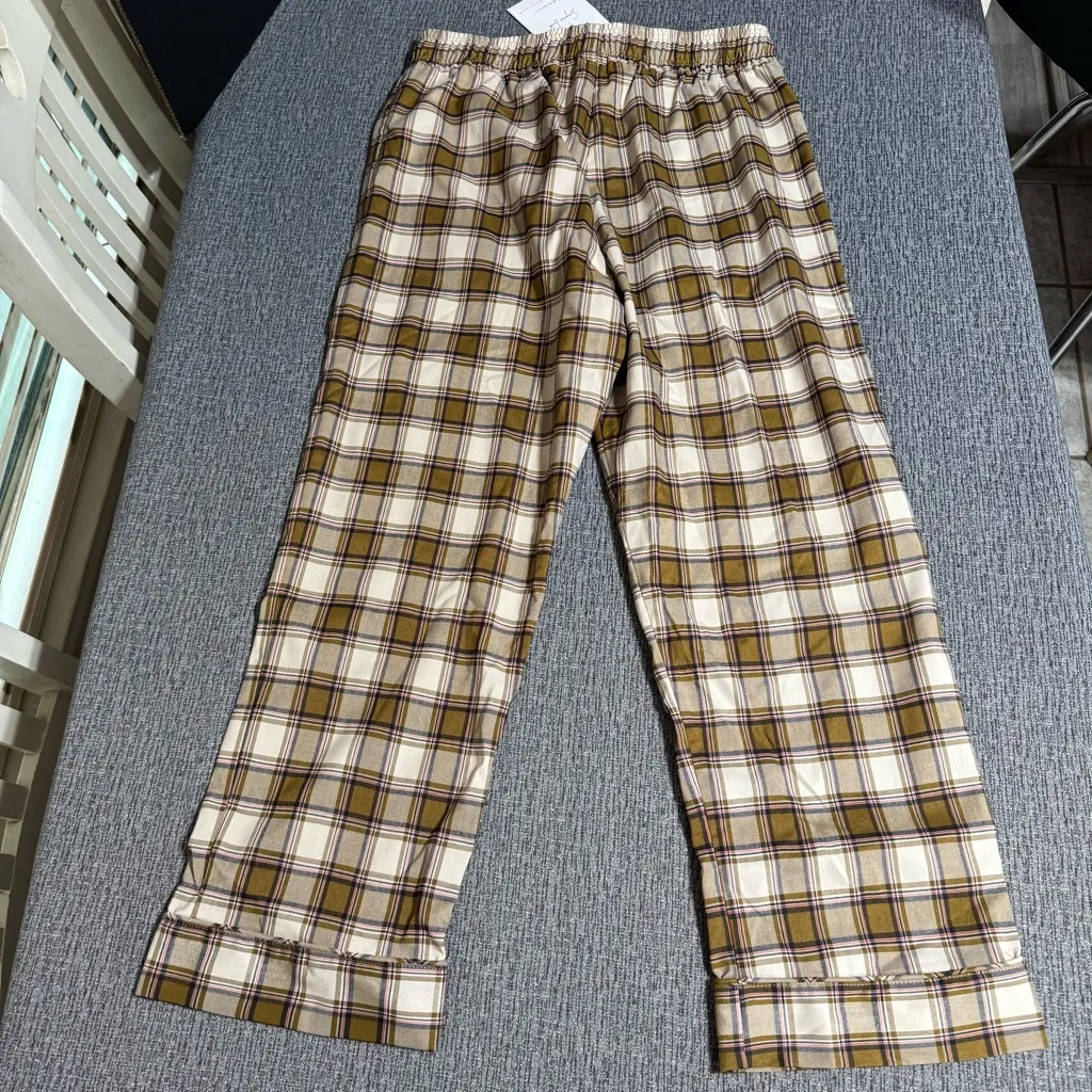 Buru Women’s Everyday Pants in Brown Plaid - Image 3