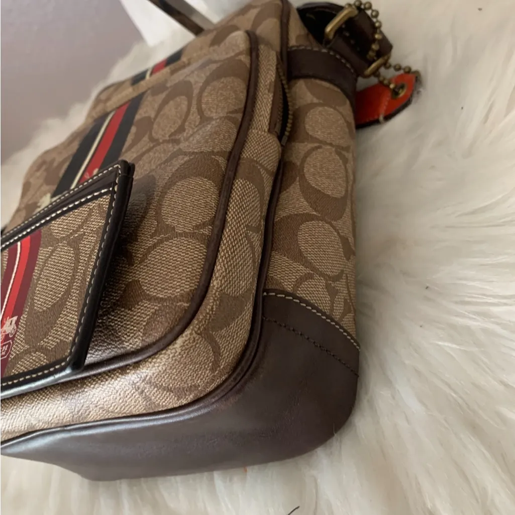 Authentic Y2K Coach Heritage Signature Leather Messenger Bag & Card Holder - Image 12