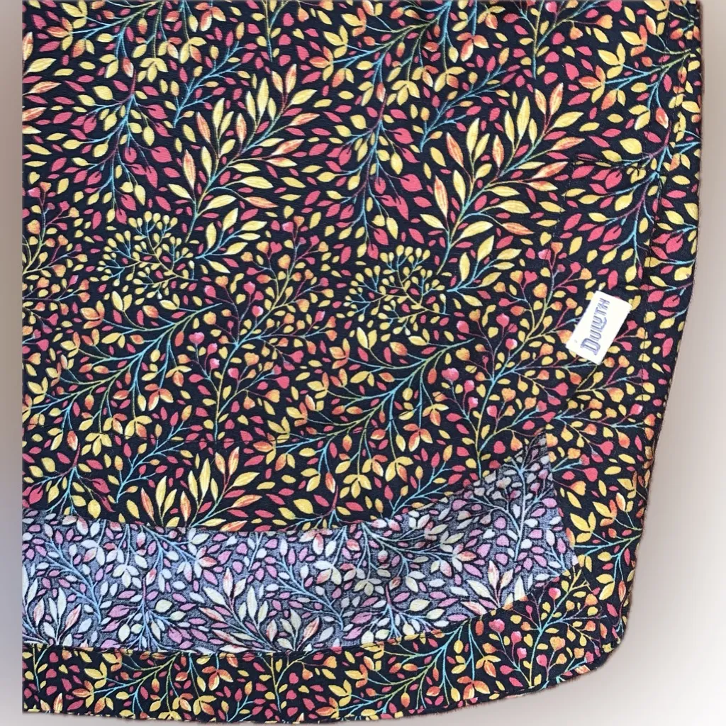 Duluth Trading Printmaker Shirt Leaf Floral Utility Button Down Shirt XL Yellow - Image 6