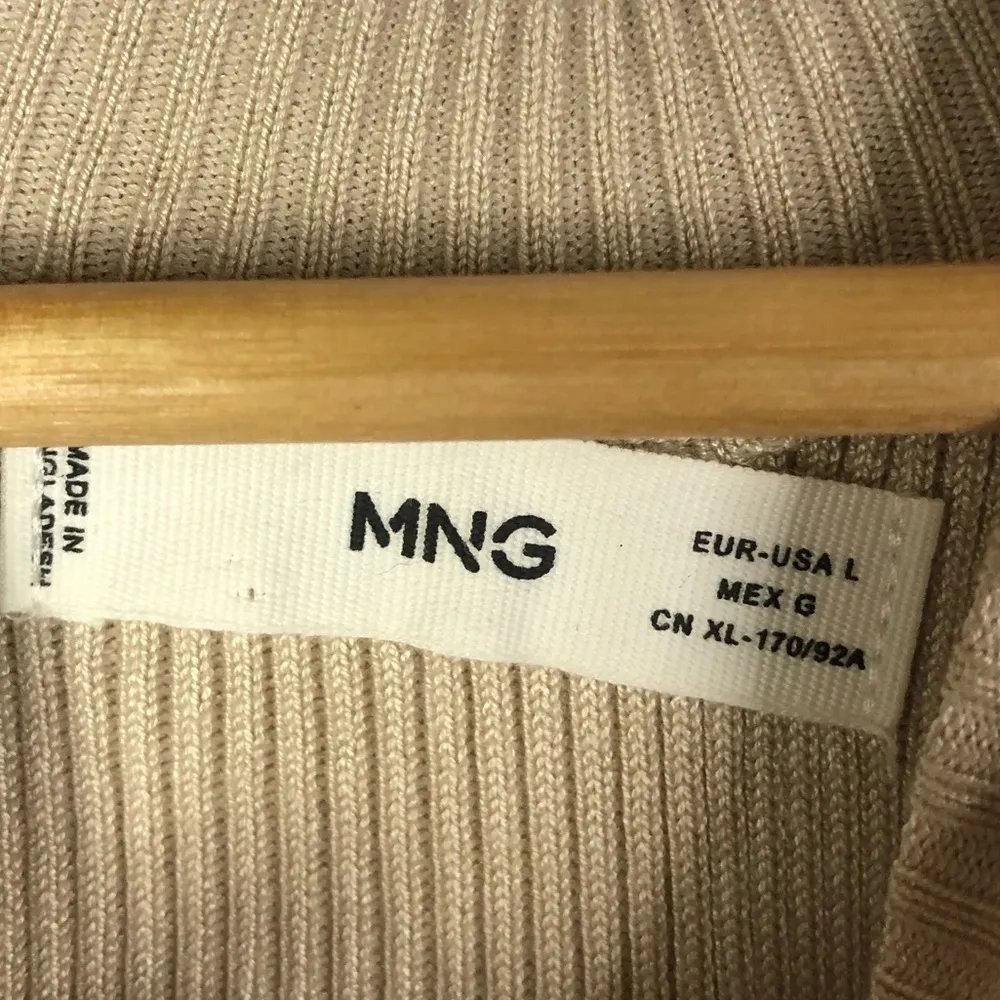 Mango MNG Beige Ribbed High Neck Tank Top L - Image 4