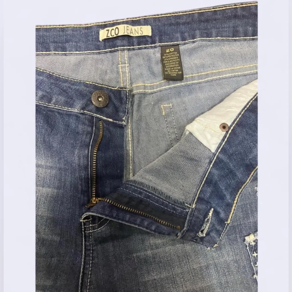 Zco Jeans  Plus Size 20 Boyfriend Patchwork Super Cute Skinny Ankle - Image 3