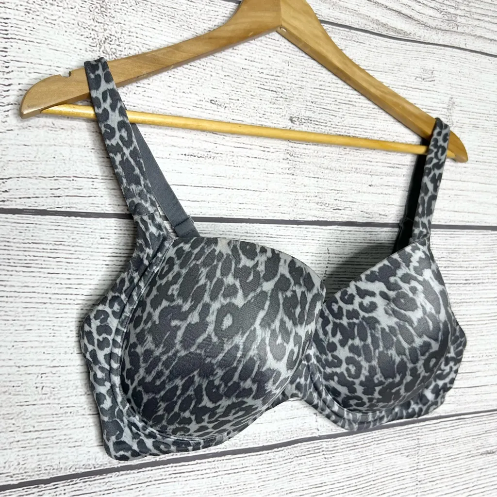 SOMA Stunning Full Coverage Bra Taupe Gray Leopard Print Size 36DD Black - Image 4
