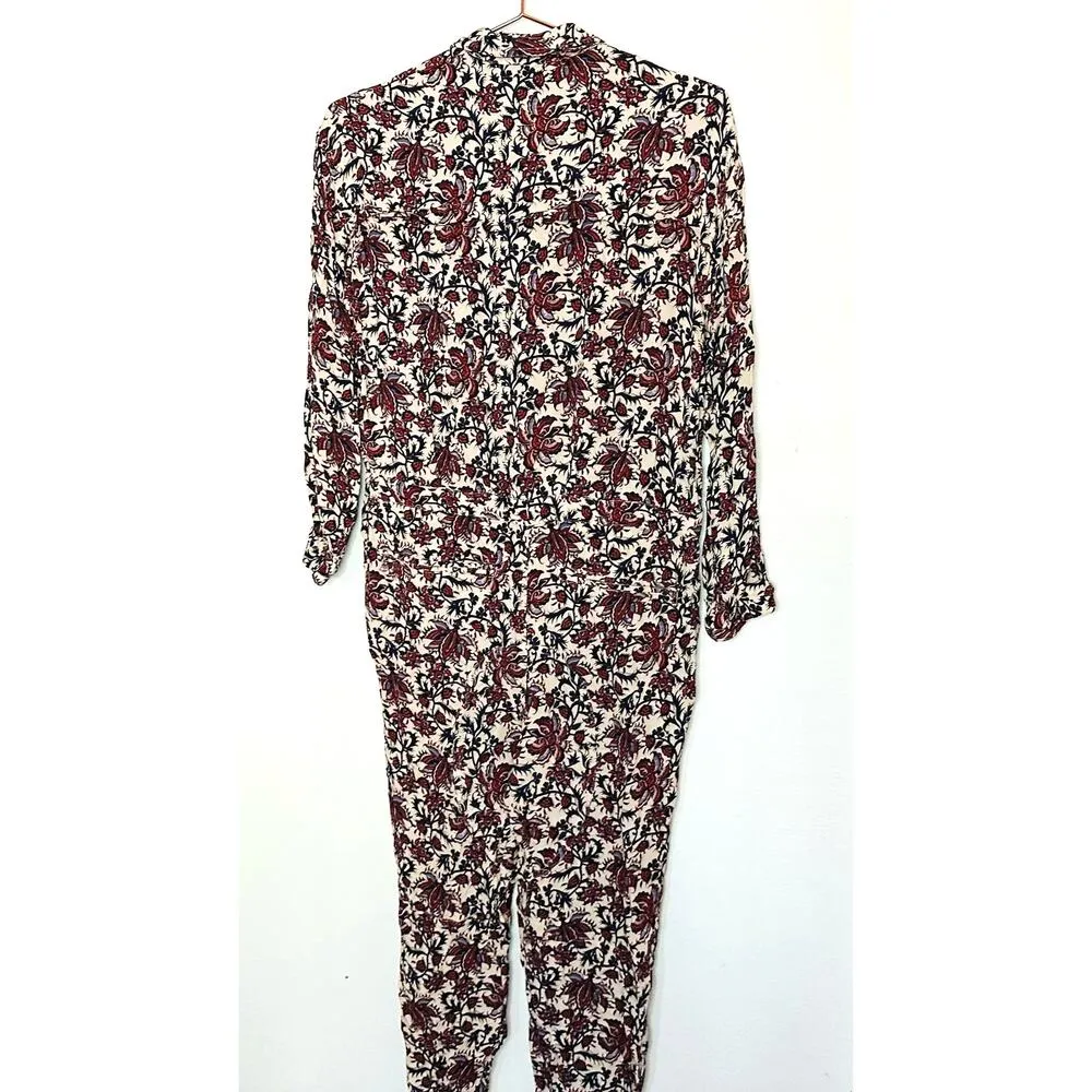 ROBERT RODRIGUEZ Women's Taylor Floral Cropped Floral Shirt Jumpsuit Size 4 - Image 3