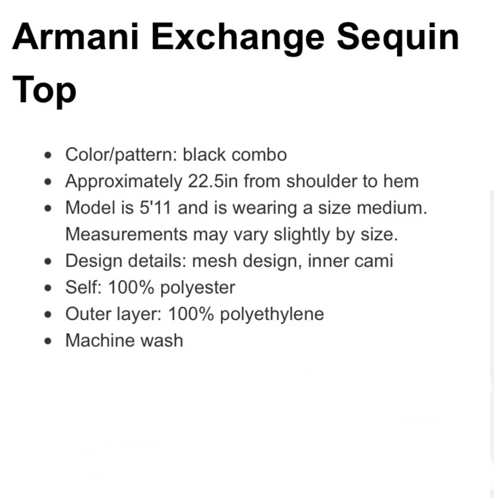 A/X Armani Exchange Sequin Mesh Top Size S New with tags - Image 16