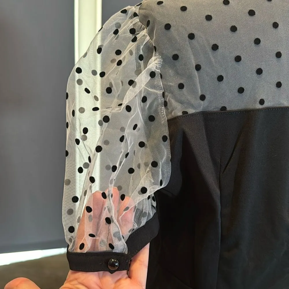 Women’s Black with Polka Dot Dress 1950’s Retro Style Size L NEW Size L - Image 6