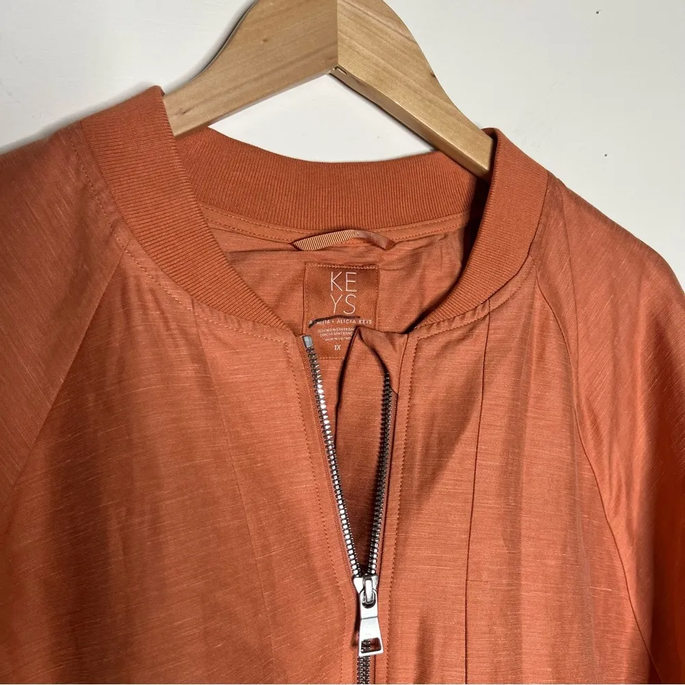 ATHLETA Alicia Keys Enlighten Up Linen Bomber Jacket - Image 5