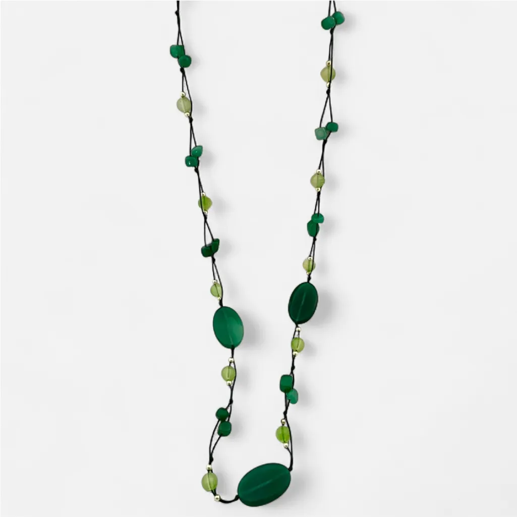Park Lane Genuine Jade and Green Aventurine Statement Necklace, 32 inches - Image 4