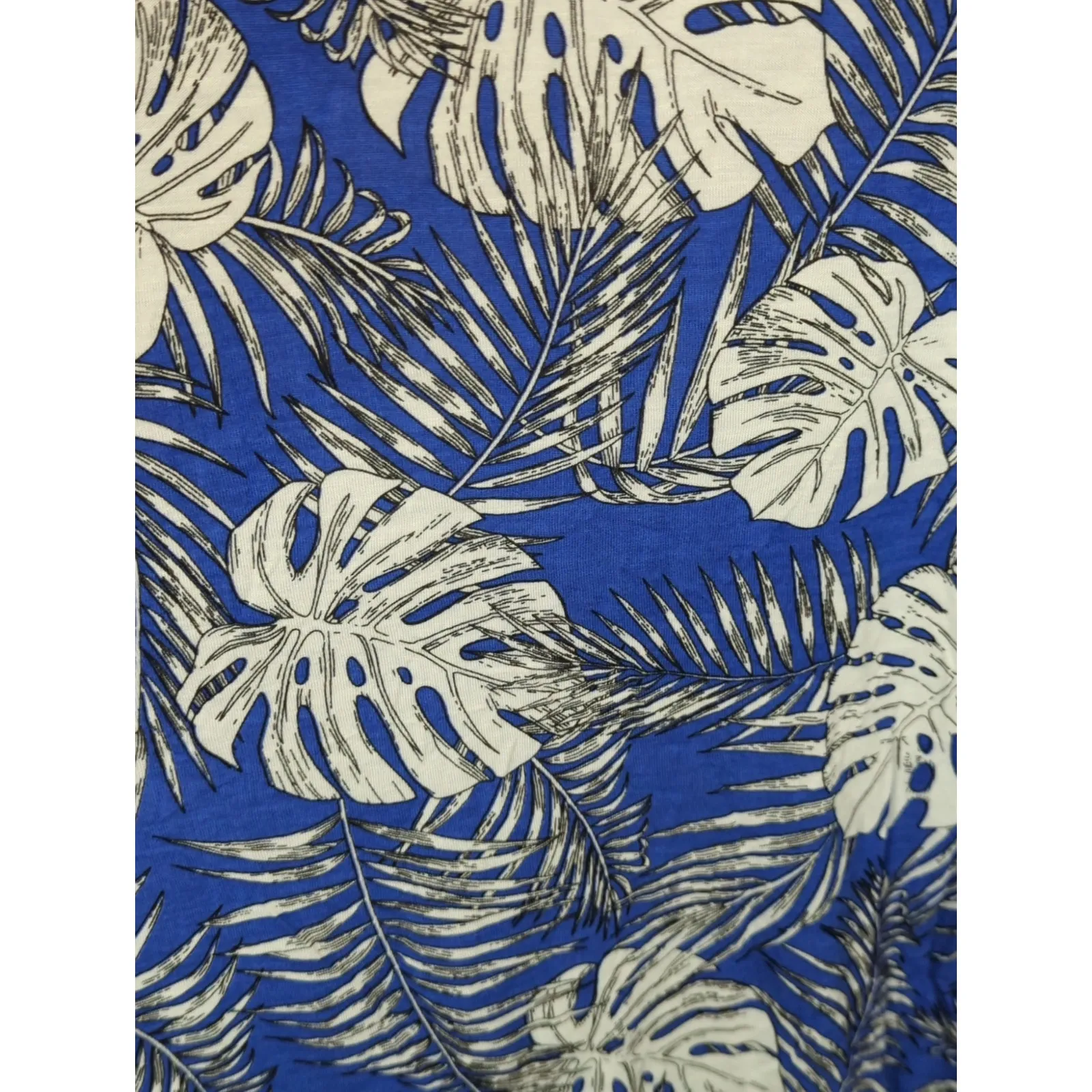 ellos Blue Tropical Scoop Neck Mini Dress LARGE NWT Coastal Beachy Bohemian - Image 4