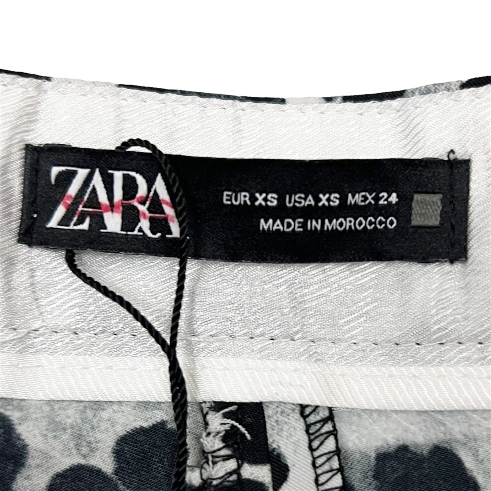 NWT Zara Leopard Print Skirted Shorts Skort Size XS Black Gray - Image 5