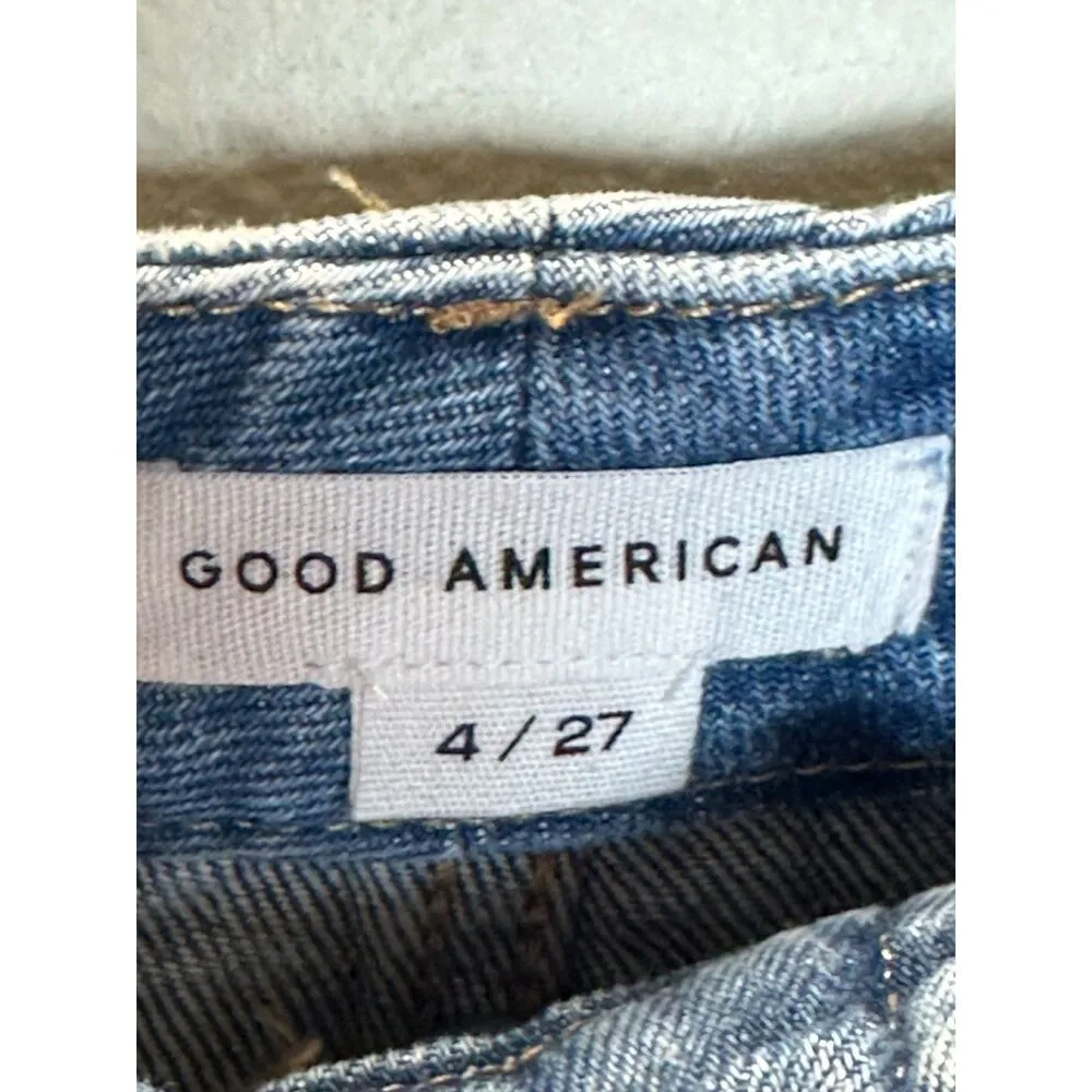 Good American Women’s GNICO235T Size 4/27 INDIGO073 Cut Off Denim Shorts NWT - Image 7
