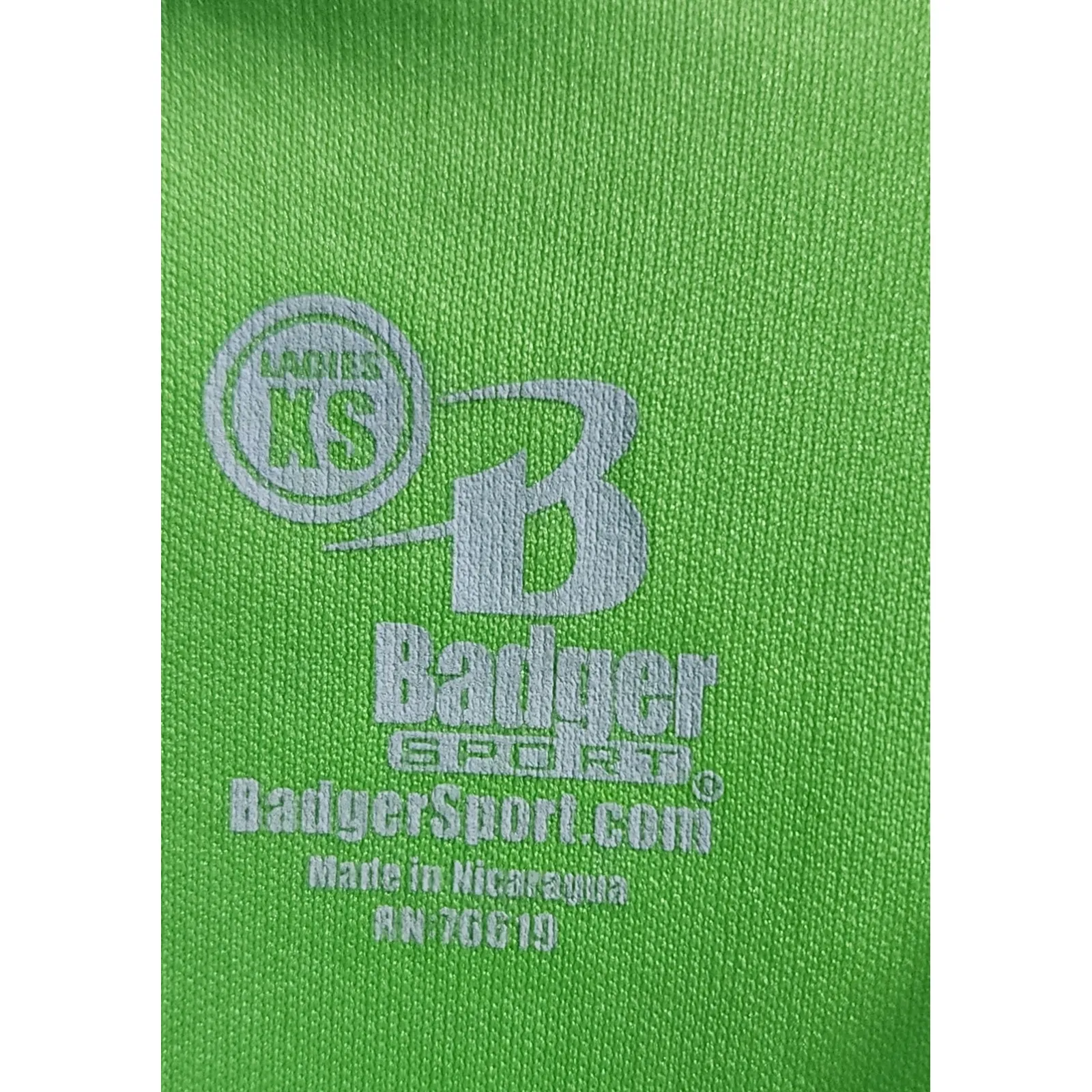 Badger Sport Ladies V Neck Short Sleeve Athletic T Shirt Lime Green XS - Image 2