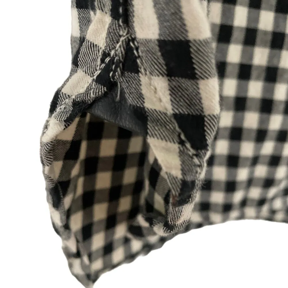 Maison Scotch Black & White Gingham Plaid Button Front Dress - Image 8