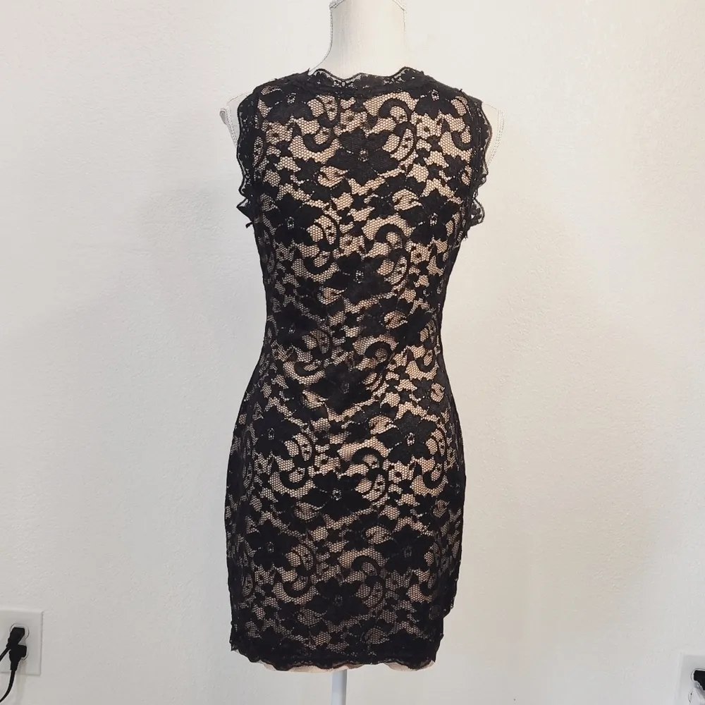 Liberty Love Black Lace Dress With Nude Lining Size: M - Image 4